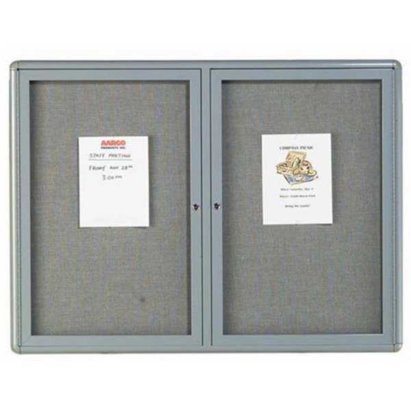 Aarco Aarco Products RAB3648GG Enclosed Bulletin Board with Sleek Radius Design - Medium Grey RAB3648GG